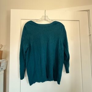 Cashmere Lusso Women's Sweater in Teal size XL - flaw